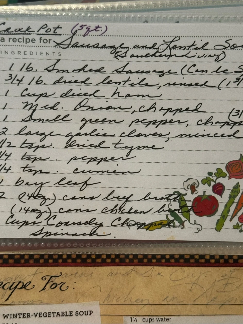 Floral Recipe Binder Notebook — Green Multi